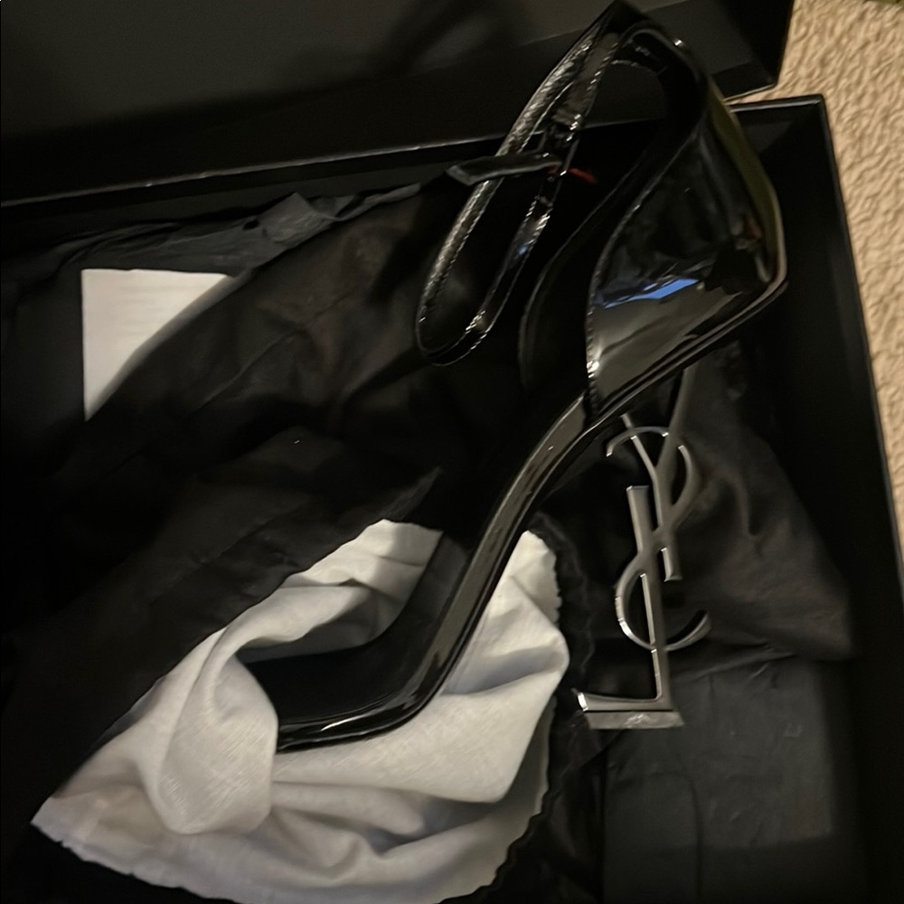 Saint Laurent Black YSL Heels OPYUM